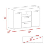 Tuhome Lyon Sideboard with Two Spacious Drawers, Double Door Cabinets with Interior Shelves, Expansive Superior Top Surface and Modern Storage Design for Elegant, Organized Living and Dining Room Environments