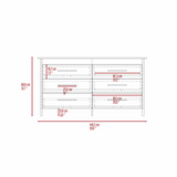 Dresser Hms 6 Drawer Double, Four Legs, Superior Top