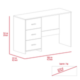 Tuhome Three-Drawer Writing Desk with Compact Design, Sturdy Construction, Sleek Modern Style, Ideal for Home Office, Study Room, or Small Spaces