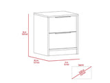 Tuhome Kaia Small Nightstand with Two Spacious Drawers and Metal Handles, Modern Bedside Storage Cabinet with Superior Top for Bedroom Organization, Compact Functional Furniture for Everyday Essentials