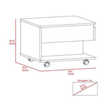 Luanda Lift-Top Coffee Table with Concealed Storage Compartment, Lower Open Shelf, Smooth-Lifting Mechanism and Locking Casters for Mobile Living Room Convenience, Modern Organization and Versatile Everyday Functionality