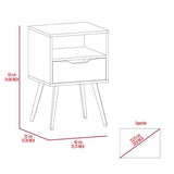 Otom Nightstand , Superior Top, Open Shelf, Single Drawer, Four Legs