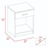 Eco Nightstand with Spacious Superior Top, Open Storage Shelf, Smooth-Glide Drawer and Modern Space-Saving Bedside Design for Organizing Essentials, Books and Daily Items in a Practical and Elegant Bedroom Layout