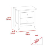 Tuhome Amara 24" Tall Nightstand with 2 Spacious Drawers, Wide Superior Top for Décor Display, Elegant Metal Handles, Classic–Modern Bedroom Storage Solution Offering Style, Functionality and Daily Organization