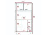 TUHOME 95 Pantry Kit with Double Door Cabinet, Three Lower Shelves, Spacious Hutch Storage and Wide Countertop for Microwave and Small Appliances Offering Practical Kitchen Organization and Functional Multi-Level Design