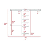 Manchester 250 Closet System with Five Open Shelves, Single Storage Drawer, Three Metal Hanging Rods and Expansive Modular Layout for Organized Clothing Display, Functional Wardrobe Storage and Modern Bedroom Efficiency