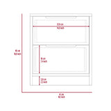 Fontana Nightstand, Two Drawers, Metal Handle