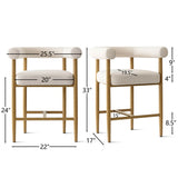 Melbourne 24" Boucle Counter Stool with Arms (Set of 2)