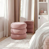 Mellow Modern Round Velvet Ottoman With Storage