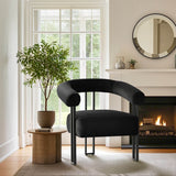 Mia Modern Velvet Accent Chair with Arms (1-Piece)