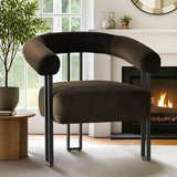 Mia Modern Velvet Accent Chair with Arms (1-Piece)