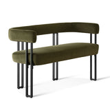 Mia 48.5" Modern Velvet Bench Loveseat