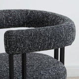 Mia Upholstered Tweed Dining Chair with Arms (Set of 2)