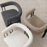 Mia Upholstered Tweed Dining Chair with Arms (Set of 2)