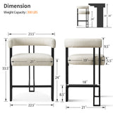 Mia 24" Modern Tweed Counter Stool with Arms (1-piece)