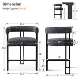 Mia 24" Modern Tweed Counter Stool with Arms (1-piece)