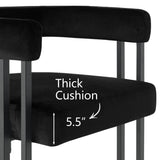 Mia 24" Modern Velvet Counter Stool with Arms (Set of 4)