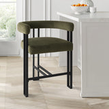 Mia 24" Modern Velvet Counter Stool with Arms (1-piece)
