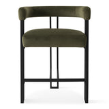 Mia 24" Modern Velvet Counter Stool with Arms (Set of 3)