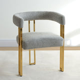 Mia Modern Gold Chenille Dining Chair with Arms (Set of 4)