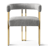 Mia Modern Gold Chenille Dining Chair with Arms (Set of 2)