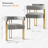 Mia Modern Gold Chenille Dining Chair with Arms (Set of 2)