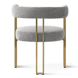 Mia Modern Gold Chenille Dining Chair with Arms (Set of 6)