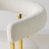 Mia Modern Gold Chenille Dining Chair with Arms (Set of 6)