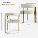 Mia Modern Gold Chenille Dining Chair with Arms (Set of 6)