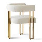 Mia Modern Gold Chenille Dining Chair with Arms (Set of 4)