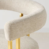 Mia Modern Gold Chenille Dining Chair with Arms (Set of 4)