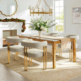 Mia Modern Gold Chenille Dining Chair with Arms (Set of 4)