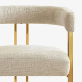 Mia Modern Gold Chenille Dining Chair with Arms (Set of 6)