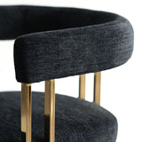 Mia Modern Gold Chenille Dining Chair with Arms (Set of 4)