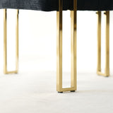 Mia Modern Gold Chenille Dining Chair with Arms (Set of 6)