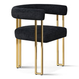 Mia Modern Gold Chenille Dining Chair with Arms (Set of 6)