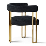 Mia Modern Gold Chenille Dining Chair with Arms (Set of 4)