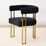 Mia Modern Gold Chenille Dining Chair with Arms (Set of 6)