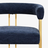 Mia Modern Gold Chenille Dining Chair with Arms (Set of 6)