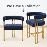 Mia Modern Gold Chenille Dining Chair with Arms (Set of 2)