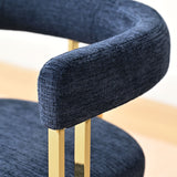 Mia Modern Gold Chenille Dining Chair with Arms (Set of 2)