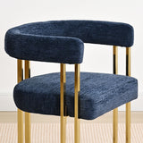 Mia Modern Gold Chenille Dining Chair with Arms (Set of 2)