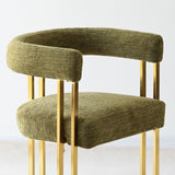 Mia Modern Gold Chenille Dining Chair with Arms (Set of 2)