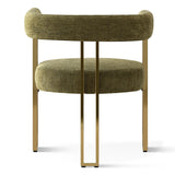 Mia Modern Gold Chenille Dining Chair with Arms (Set of 4)