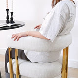 Mia Modern Gold Chenille Dining Chair with Arms (Set of 4)