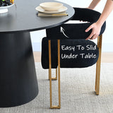 Mia Modern Gold Chenille Dining Chair with Arms (Set of 4)