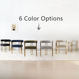 Mia Modern Gold Chenille Dining Chair with Arms (Set of 4)