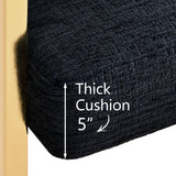 Mia 24" Modern Gold Chenille Counter Stool with Arms (1-piece)