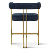 Mia 24" Modern Gold Chenille Counter Stool with Arms (1-piece)