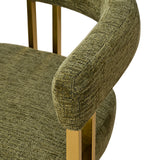 Mia 24" Modern Gold Chenille Counter Stool with Arms (1-piece)